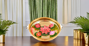 4 pulgadas dorado liso decorativo latón Urli tradicional vela Floral decoración Show Piece hogar Oficina Pooja habitaciones jarrón de mesa - Product Image 5