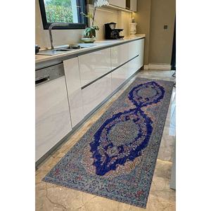 Tapis de style turc vintage : Décoration antique verte, tapis antidérapant, tapis fin non tissé - Product Image 1