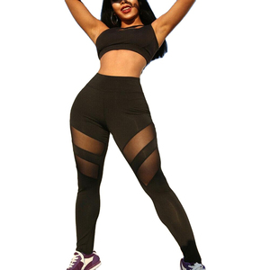 Mujeres Nylon Spandex Compresión Deporte Fitness Yoga Pantalones de cintura alta Entrenamiento Gimnasio Booty Leggings con bolsillo Estilo OEM Embalaje - Product Image 4