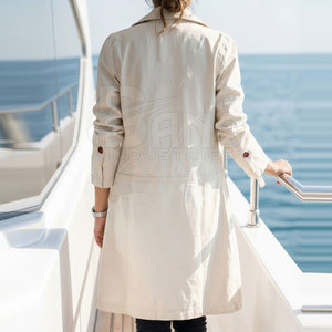 Manteau long à col personnalisé tendance pour femmes - Hiver 100% respirant et à séchage rapide Mélange laine/polyester Vêtement d'extérieur décontracté écologique - Product Image 3