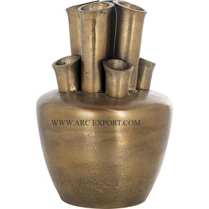 Florero decorativo de Mesa para el hogar de diseñador Vintage, maceta de aluminio y plata de la mejor calidad, jarrones y macetas a la venta - Product Image 2