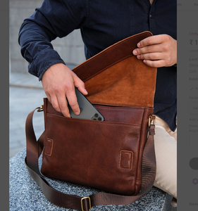 Leather Laptop Bag in Light Brown, Personalized Leather Shoulder Laptop Bag | Monogramming Groomsmen Gift | Mens <b>Briefcase</b> - Product Image 1