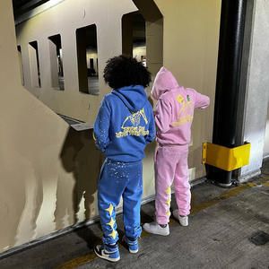 ชุดวอร์มปลายบานทรงสูงสำหรับผู้ชายปรับแต่งได้มีกระเป๋ากางเกงและมีฮู้ดแบบปรับแต่งได้สำหรับฤดูหนาว - Product Image 6