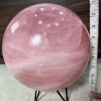 Sphère de cristal de quartz rose naturel poli de haute qualité, 12,3 kg, rose, pour la guérison énergétique, la méditation et le Feng Shui (vente en gros)