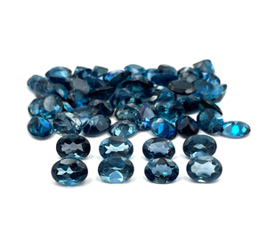 Piedra de Topacio Azul Londres Natural certificada de 6x8mm, piedras preciosas calibradas sueltas de corte ovalado facetado para hacer joyas, ajuste de anillo a granel - Product Image 2