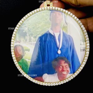 Joyería STAR, Colgante Unisex de Oro de 10K con Diamantes Cultivados en Laboratorio, Corte Brillante, Estilo Hiphop, Personalizable, para Uso Diario - Product Image 1