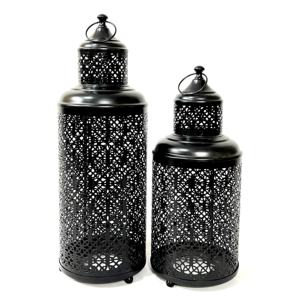 Hot Selling Black Metal Round Shape Moroccan Style <b>Candle</b> <b>Holder</b> <b>Lanterns</b> for Home & Outdoor Decorations - Product Image 1