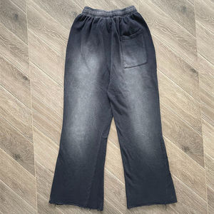 Pantalon de jogging évasé pour homme, style hip-hop, en polyester/coton, avec devant plat, respirant, coupe large personnalisée, pantalon de survêtement évasé - Product Image 2