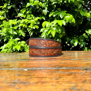 Cinturón Occidental de Cuero Genuino de Primera Calidad R M INTERNATION de 40 mm de Ancho, Tallado a Mano, Hebilla de Aleación Duradera, Patrón Clásico de Paisley - Product Image 6