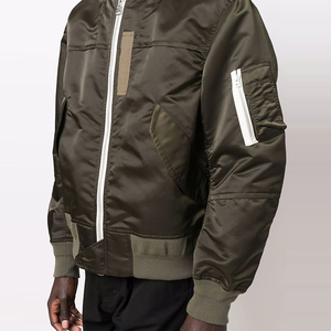 Veste bomber en satin personnalisée avec logo sur le devant, respirante, à séchage rapide, de haute qualité, pour hommes, vente en gros OEM - Product Image 2