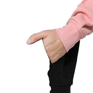 Sweat à capuche de style baseball gris et noir de grande taille pour hommes avec manches raglan et ourlet de manchette Pull deux tons antibactérien respirant - Product Image 2