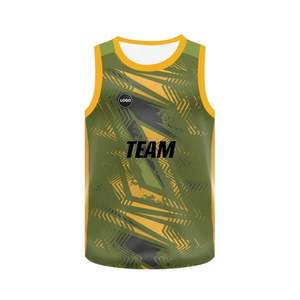 Camisetas de baloncesto por sublimación de alto rendimiento, uniforme de equipo transpirable de poliéster de secado rápido impreso personalizado para jugador de baloncesto - Product Image 1