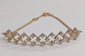 Bracelet avec diamants naturels en or rose pour femmes - Product Image 1