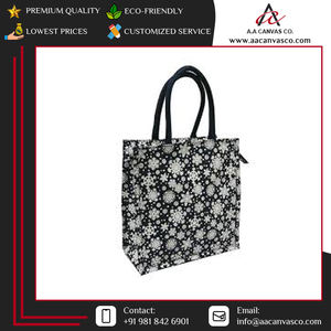 Recyclable et réutilisable luxe personnalisé imprimé Logo fourre-tout sacs à provisions de qualité supérieure pur coton pour les promotions-Vente en gros - Product Image 4