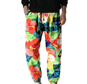 Pantalons de survêtement décontractés légers à taille mi-haute imprimés par transfert thermique pour la musculation, la remise en forme et le jogging pour hommes - Product Image 5