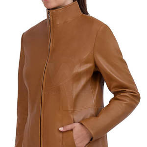 Chaqueta de Cuero para Mujer con Diseño y Logotipo Personalizados, Color Negro, Precio al por Mayor, Chaqueta para Mujer de Talla Grande - Product Image 3