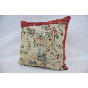 Multicolor Chinoiserie Toile Patchwork lana almohada 24x24 pulgadas tejido Vintage Floral planta hoja patrones para sala de estar Cocina - Product Image 3