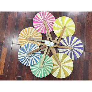 VENTILADORES DE RAFIA HECHO A MANO de Vietnam: diseños únicos al por mayor, logotipo personalizado, mini ventilador de mano colorido. - Product Image 4