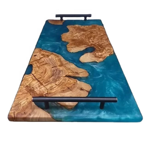 Bandeja de servicio de resina de madera de diseño de alta calidad Mango Forma rectangular Ecológico Durable para cocina Uso en fiestas de bodas - Product Image 5