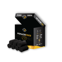 Charbon de coco naturel à 100 % en briquettes, 80 % de carbone fixe, 2 % de cendres, durée de combustion de 2 à 4 heures, haute qualité, sans fumée pour chicha