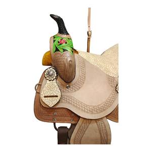 Venta al por mayor de sillas de montar Barril Racing para adultos de cuero genuino Premium hecho a mano Western Horse Saddle Bulk Rodeo Saddles Supply - Product Image 5