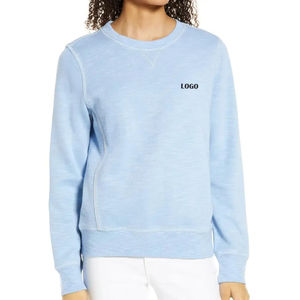 Sudadera Extra Grande Informal para Mujer, Cuello Redondo, 100% Algodón, Transpirable, de Forro Polar, para Invierno, con Logotipo Personalizado en la Espalda - Product Image 1