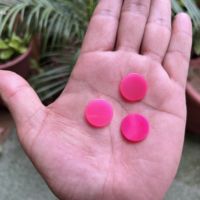 Calcedoine rose vif, taille brillante ronde sur deux faces, pierre précieuse polie, qualité supérieure, pour la fabrication de bijoux DIY, tailles personnalisées