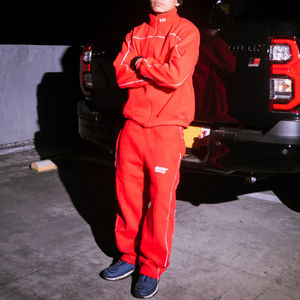 ชุดวอร์มผ้าฟลีซสำหรับผู้ชายชุดวอร์มผ้ารูดซิปสะท้อนแสงชุดวอร์มครึ่งคอทรงหลวม - Product Image 4