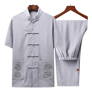 ชุดยูนิฟอร์มกังฟูชุดโอเวอร์ไซส์ผ้าฝ้ายสีพื้นใส่สบายทันสมัยใส่ได้ทั้งชายและหญิง - Product Image 5