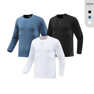 เสื้อยืดออกกำลังกายแขนยาวสำหรับผู้ชายทรงเข้ารูปผ้าโพลีเอสเตอร์สแปนเด็กซ์ - Product Image 1