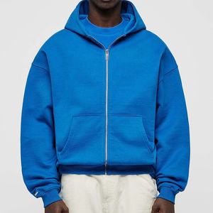 Vente en gros logo personnalisé sweat à capuche avec fermeture éclair oversize 100% coton pour hommes sweat à capuche unisexe avec fermeture éclair pour impression bouffante - Product Image 1