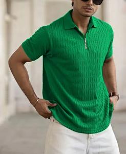 Summer Men's Medium Sleeve Polo <b>Shirt</b> <b>Waffle</b> Casual Loose Stand-Up Collar Button Polo Suit Men's - Product Image 6