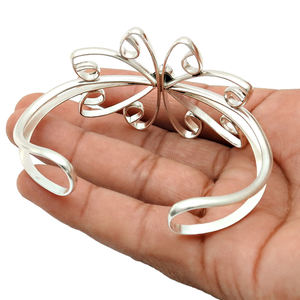 Blue Fire White Rainbow Moonstone <b>Flower</b> Design Adjustable Cuff Bangle Solid 925 Sterling Silver Fine Bracelet Jewelry Wholesale - Product Image 3