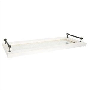 12-Inch Rustic Mango Wood Versatile Use Tray Farmhouse Decor Tray for Home, Kitchen, Events, Serving and <b>Candle</b> Holder Tray Use - Product Image 5