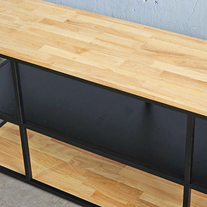 Mueble para TV Estilo Industrial/Modern Farmhouse de 140 cm con Estructura de Hierro y Madera de Caucho, Mueble para el Hogar KTV68078 - Product Image 5