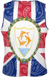 Paisley et Anguilla drapeau hommes Muscle débardeur sans manches entraînement débardeurs Gym Fitness t-shirts gilet - Product Image 4