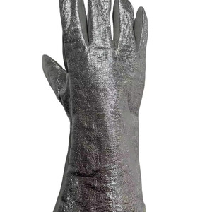 ถุงมืออลูมิเนียมฟอยล์ถุงมือหนังวัวทนความร้อนป้องกันไฟดับถุงมือเชื่อมอุตสาหกรรมรังสีสารหน่วงไฟ - Product Image 2