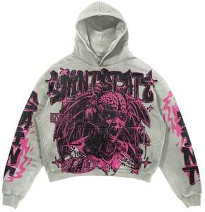 ชุดเซ็ตสตรีทแวร์แบบยูนิเซ็กซ์ เสื้อพูลโอเวอร์และกางเกงจ็อกเกอร์ขาบานทรงหลวม ลวดลายฟอกสีสไตล์วินเทจ - Product Image 2