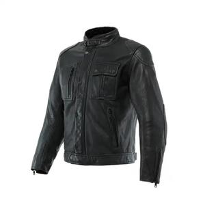Veste de motard en cuir véritable d'usine directe en noir marron vestes en cuir de moto de course imperméables pour hommes - Product Image 6