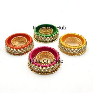 Porte-bougies multicolore Diwali Diyas Diwali Cadeau Décoration intérieure Diwali Décor Bougeoirs Photophore - Product Image 1