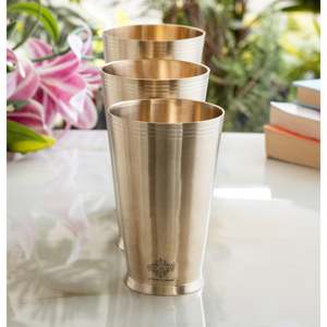 Verre à lassi en laiton pur finition mate, produit écologique - Product Image 6