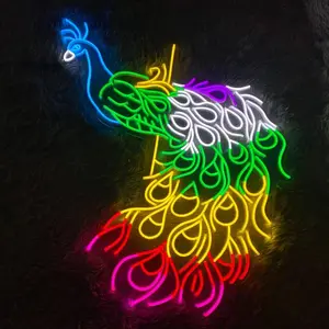 Peacock LED Neon Sign: Unleash the Radiant Beauty of Nature with this Majestic Illuminated Artwork Decor and Peacock Enthusiasts