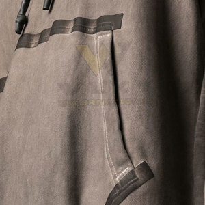 Pull à capuche oversize délavé à l'acide pour hommes Vêtements en polaire uni en vrac d'hiver avec motif 3D solide Style de rue Col à capuche - Product Image 5