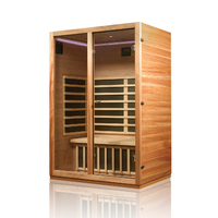 Sauna infrarouge électrique à faible EMF, modèle OEM, en bois de pruche, pour appartement moderne, vente chaude depuis l'entrepôt américain, directement de l'usine, pour le bien-être