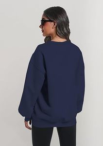 Sudadera extragrande para mujer con diseño de cuello moderno Top informal de manga larga - Product Image 4
