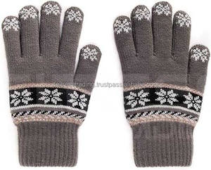 Gants chauds décontractés de haute qualité pour hommes et femmes Sports d'hiver et utilisation en plein air Dernière conception Matériau acrylique résistant au froid - Product Image 5