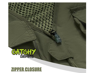 เสื้อกั๊กหลายกระเป๋าเสื้อกั๊กใส่ทำงานระบายอากาศได้สำหรับตกปลาล่าสัตว์ปีนเขา - Product Image 4