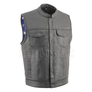 Buena calidad 100% cuero hecho moda chaleco precio razonable hombres ropa cuero chaleco para adulto - Product Image 2
