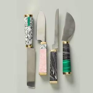 Ensemble de 3 pièces en acier inoxydable avec manche en marbre pour couper le fromage - Product Image 1