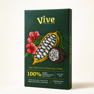ไวฟ์ ช็อกโกแลต ช็อกโกแลตดำ 100% ชนิดเม็ด 30 กรัม ซิงเกิลออริจิน คูอาลาลิปิส ปาหัง มาเลเซีย ไม่เติมน้ำตาล - Product Image 1
